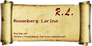 Rosenberg Larina névjegykártya